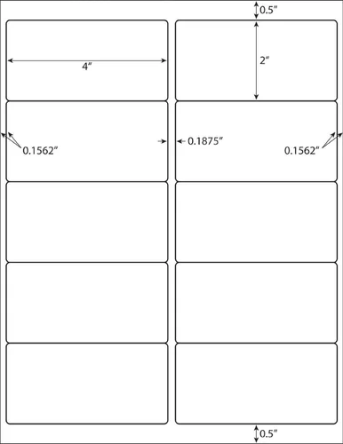 Vista 2 de 10 Up - Etiquetas de dirección de envío - 2" x 4" - 250 etiquetas