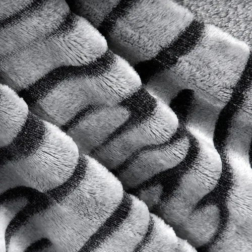 Vista 4 de MACEVIA Manta Decorativa de Forro Polar Sherpa para Sofá, Manta de Cebra 3D, Mullida, Gruesa, Cálida, Reversible, Acogedora, Cómoda, Súper Suave