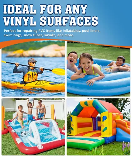Vista 5 de Kit de parches para colchón de aire EPN, kit de reparación de forro de piscina de vinilo impermeable para inflables, colchón de aire, anillo