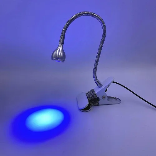 Vista 6 de Gel X - Lámpara LED UV para uñas, brazo flexible de 360° con base de clip, lámpara UV de cuello de cisne USB de 5 V para puntas de gel, esmalte