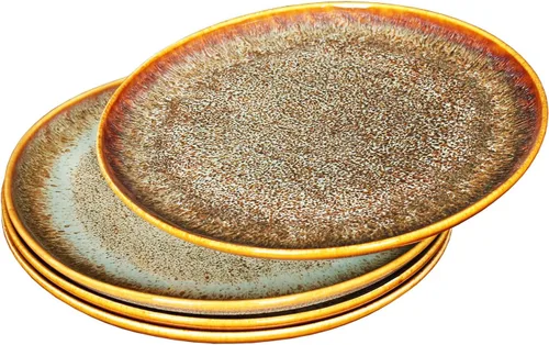 Vista 17 de Juego de platos de porcelana para cena, juego de 2, para fruta, postre, plato para aperitivos, pan, cupcake, ensalada - Apto para microondas