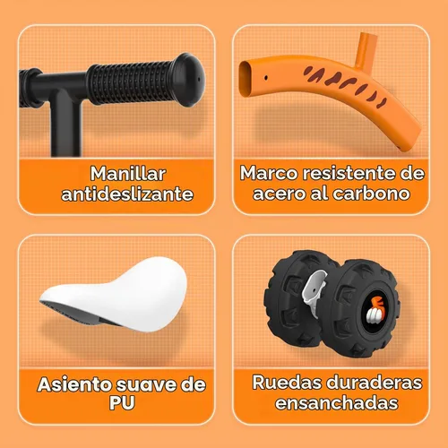 Vista 4 de Wdmiya Bicicleta de equilibrio para bebés para niños de 1 año, bicicleta