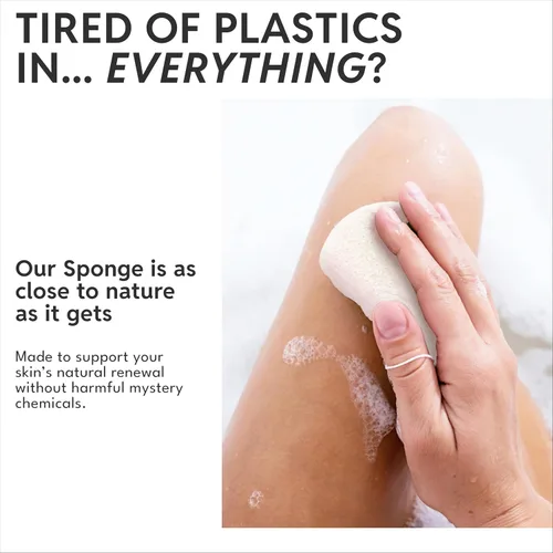 Vista 6 de Esponja Konjac (4 unidades) 100% natural y libre de tintes No tóxica Biodegradable Ecológica Embalaje sin plástico