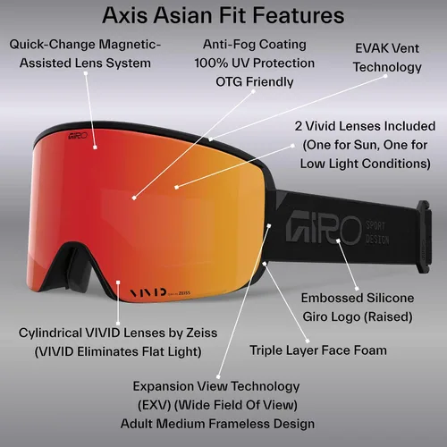 Vista 3 de Giro Gafas de nieve Axis Asian Fit 2021