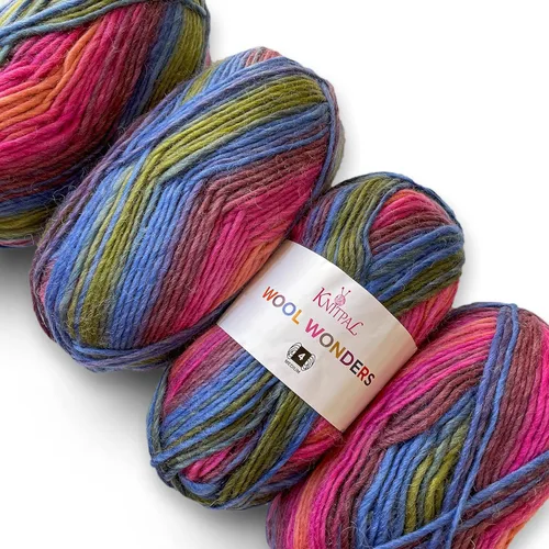 Vista 16 de Wool Wonders - Ovillo de lana para tejer, paquete de 4 (640 yardas/14.11 oz), patrones libres, hilo de lana para tejer, Aran/pesado #4
