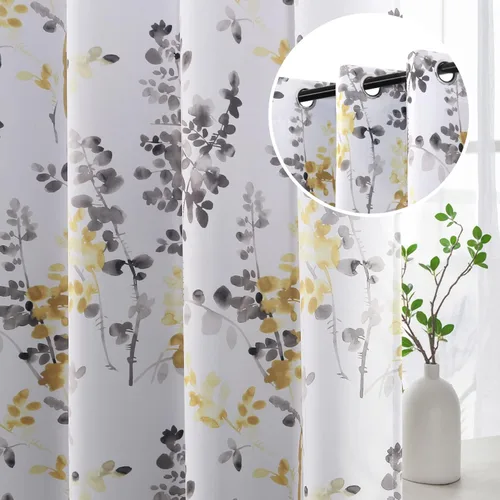 Vista 10 de H.VERSAILTEX Cortinas opacas de 45 pulgadas de largo, juego de 2 paneles para oscurecer la habitación, cortinas térmicas para dormitorio, cortinas