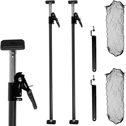 Vista 15 de Mytee Products Barra de Bloqueo de Carga Ajustable de Servicio Pesado de 40"-70" con Barra Divisora de 16" y Red de Almacenamiento para Sujeción