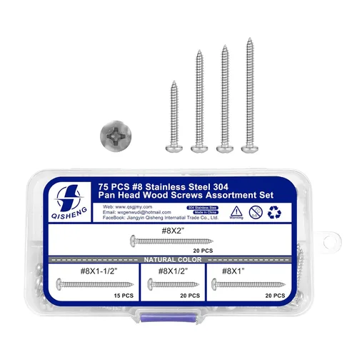 Vista 15 de QISHENG Black Head 100 PCS #4x1/4(0.25 pulgadas) Tornillos Phillips para Madera de Cabeza Redonda de Acero Inoxidable, Tornillo de Acero Inoxidable