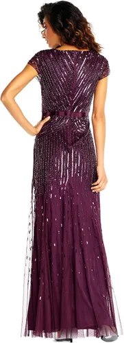 Vista 2 de Adrianna Papell Women's Cap Sleeve Linear Beaded Gown