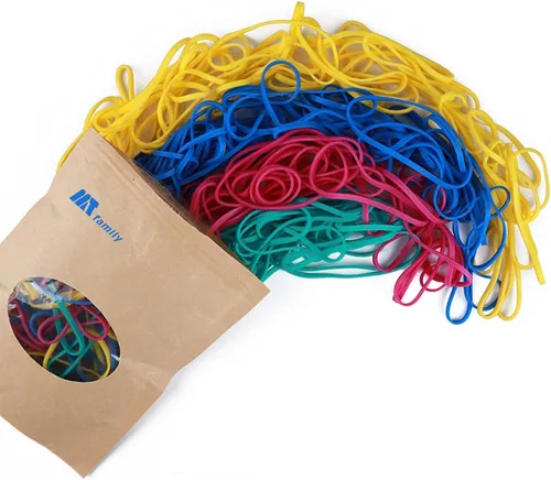 Vista 13 de Bandas de goma de varias dimensiones (#64+#33+#16+#117b), 1/4 libras, banda de goma colorida sin látex, bandas elásticas resistentes para archivos