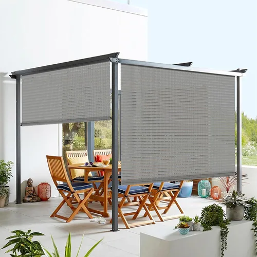 Vista 9 de Windscreen4less - Persianas enrollables para exteriores, Beige Hueco