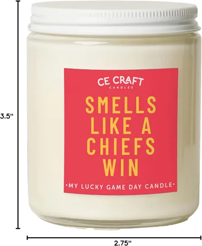Vista 8 de CE Craft - Smells Like A Chiefs Win - Regalo con temática de fútbol, vela temática de KC (lavanda vainilla)