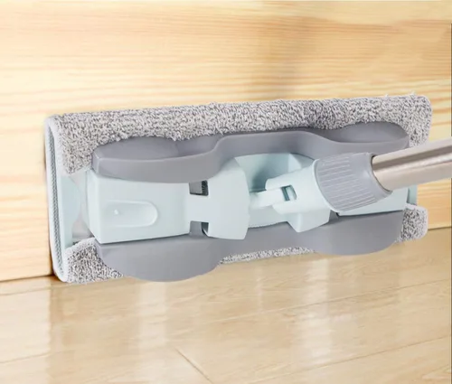 Vista 6 de Trapeador de piso de madera de microfibra, 15 pulgadas con 4 almohadillas lavables, mango ajustable para limpieza en seco y húmedo