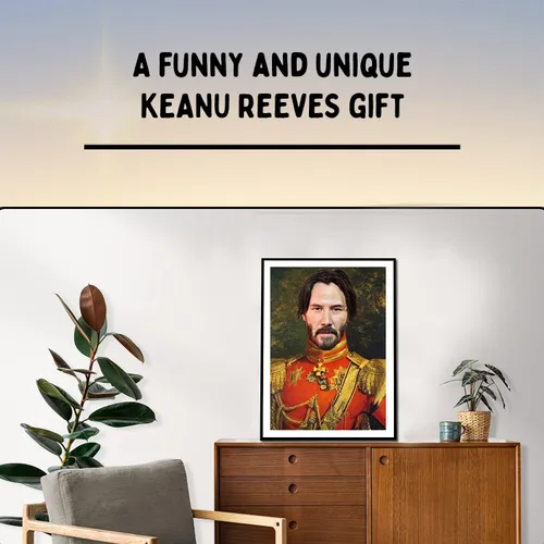 Vista 5 de Keanu Poster - Arte divertido de celebridades - Impresión en lienzo de pintura al óleo sintética - Arte divertido de cultura pop