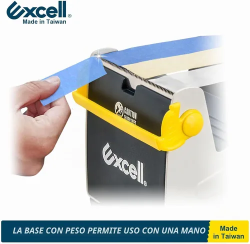 Vista 3 de Excell ET-337 Dispensador de Cinta de Escritorio de Acero para Trabajo Pesado (3 Pulgadas de Ancho) con Cubierta de Hoja de Seguridad, Dispensador