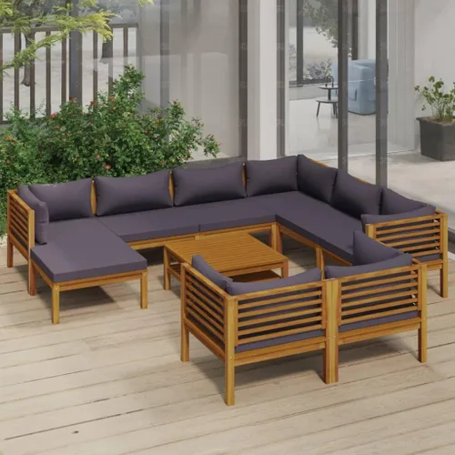 Vista 17 de Juego de 5 piezas para patio con cojín, juego de muebles de sofá, resistente a la intemperie, adecuado para uso en exteriores, requiere montaje Gris