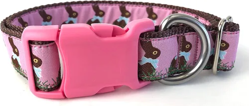 Vista 2 de Chocolate Bunnies Dog Collar (13" - 20", Black Buckle)