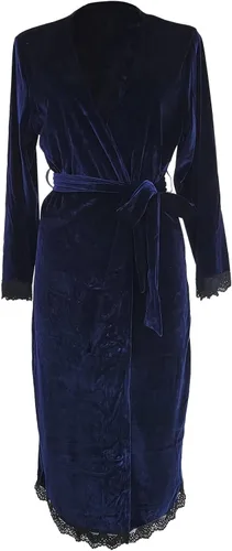 Vista 5 de Bata de terciopelo de encaje para mujer, sexy, cuello en V, bata de baño corta, ropa de dormir para boda nupcial