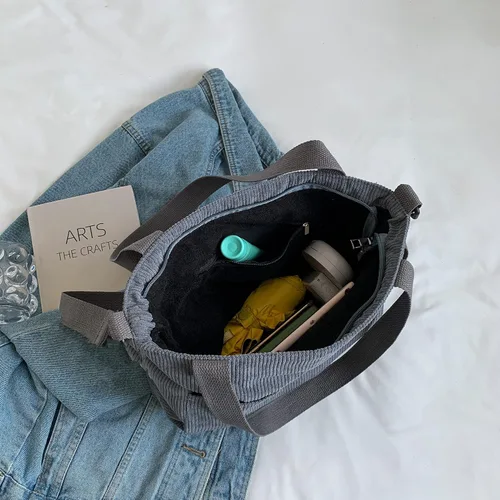 Vista 6 de Croduroy - Bolso bandolera con cremallera, bolso de hombro estilo hobo para trabajo, compras, viajes