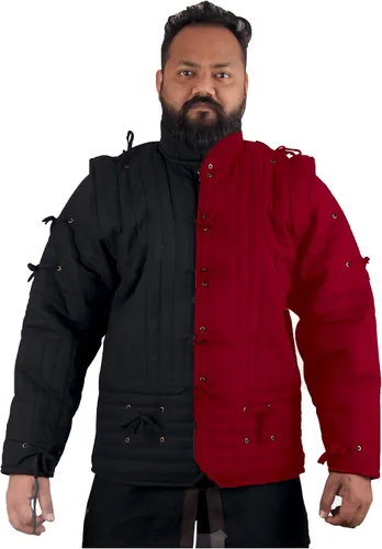 Vista 5 de THE MEDIEVALS Gambeson - Chaqueta acolchada gruesa Aketon, tela de algodón, vestido SCA Negro