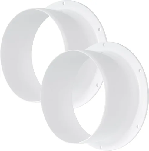 Vista 16 de Vent Systems Brida de conector de conducto de ventilación de aire blanco de 4 pulgadas, adaptador de tubo de ventilación de plástico HVAC con placa