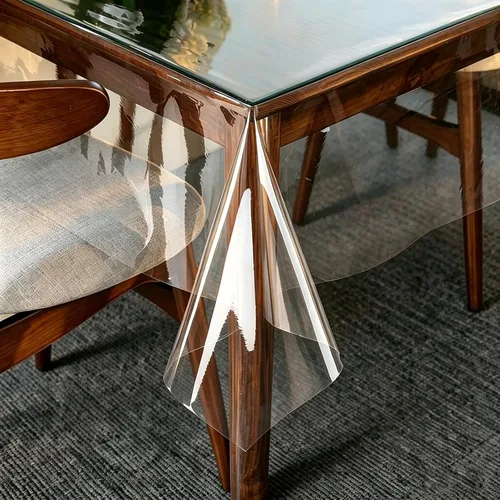 Vista 11 de LIBERECOO Mantel de vinilo con reverso de franela, negro sólido, impermeable, resistente a las manchas, mantel de mesa fácil de limpiar