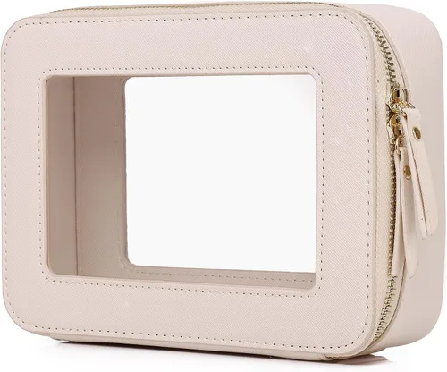 Vista 41 de Pinkmik Pequeña bolsa de maquillaje transparente, mini estuche para cosméticos, bolsa de aseo impermeable con cremallera, organizador de bolsos