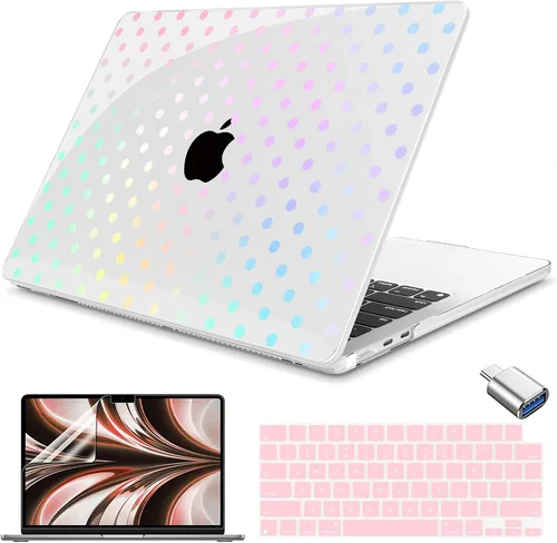 Vista 31 de Teryeefi Funda rígida para MacBook Air M3, M2, M4, MacBook Air de 13 pulgadas 2025, 2024, 2023, 2022, versión A3240, A3113, A2681, carcasa rígida