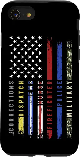 Vista 18 de First Responder Hero Flag Nurse EMS Police Fire Brigade - Carcasa militar para iPhone 17