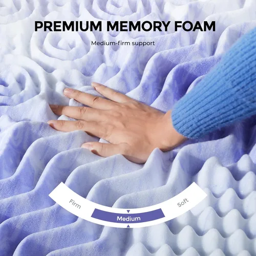 Vista 5 de Dreamsmith Cubrecolchón tamaño individual, 3 pulgadas, 7 zonas, de espuma viscoelástica, para aliviar la presión, fabricado con espuma certificada