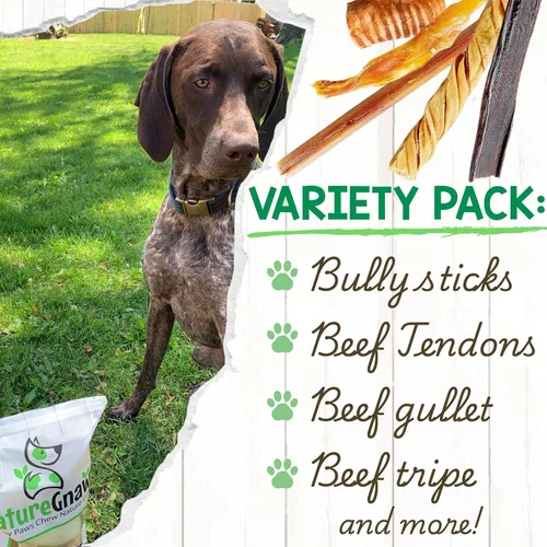 Vista 3 de Nature Gnaws Paquete variado de masticables para perros grandes, 12