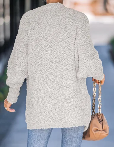 Vista 7 de ZESICA Women's 2024 Fall Winter Popcorn Long Sleeve Open Front Chunky Knit Oversized Cardigan Sweater Coat