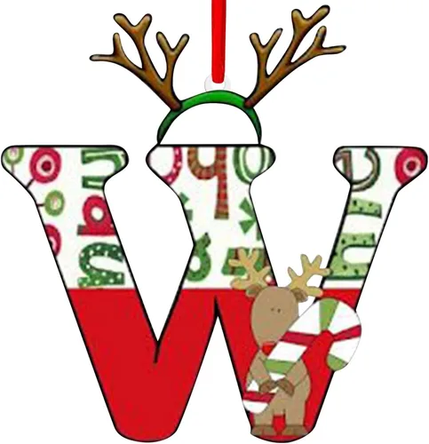 Vista 27 de Decoración colgante para árbol de Navidad de 26 letras, adornos para árbol de Navidad, adornos personalizados de 26 letras, decoración de Navidad