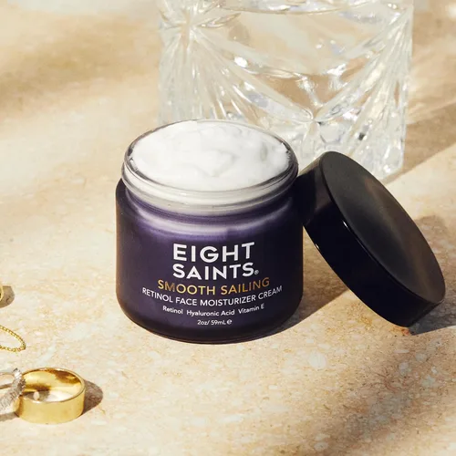 Vista 3 de Eight Saints Crema hidratante facial con retinol, para reafirmar la cara, el cuello y las arrugas y líneas de los ojos, loción hidratante profunda