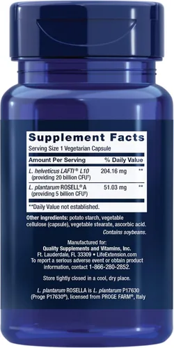 Vista 2 de Life Extension FLORASSIST Probiótico Salud de la Mujer, Salud Vaginal, Salud Digestiva, Salud Inmunológica, Sin Gluten, Sin OGM, Vegetariana