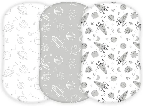Vista 25 de TansyPanda - Sábanas de moisés Halo para BassiNest Luxe giratorias, calmantes, giratorias, lite, Essential Sleeper, paquete de 3, 33 x 17 pulgadas