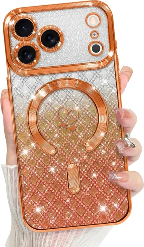Vista 113 de Bonoma Compatible with iPhone 17 Pro Max Case 2025 Heart Checkered -Gold A cuadros-oro
