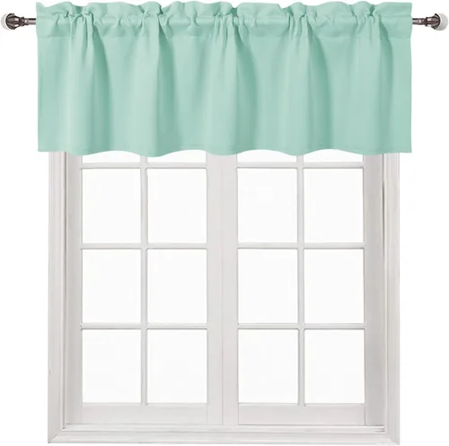 Vista 50 de DWCN Cenefa para ventana de cocina, con bolsillo para barra, para ventana, sala de estar/sótano, 36 x 16 pulgadas de largo, 1 panel, beige