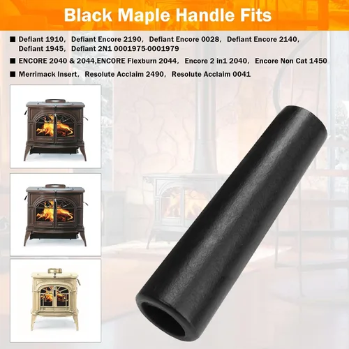 Vista 3 de 1600664 Reemplazo de mango de estufa de madera para chimenea Vermont Castings, apto para montaje de mango de madera Fallaway para piezas de repuesto