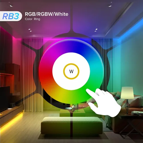 Vista 3 de BTF-LIGHTING RB3 2.4G Mando a distancia inalámbrico táctil RF para tira de luces LED RGB RGBW de persecución SPI, control de 4 zonas compatible