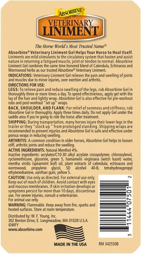 Vista 5 de Absorbine Gel de linimento veterinario, ungüento analgésico tópico de mentol para músculos adoloridos, dolor de articulaciones y artritis, paquete