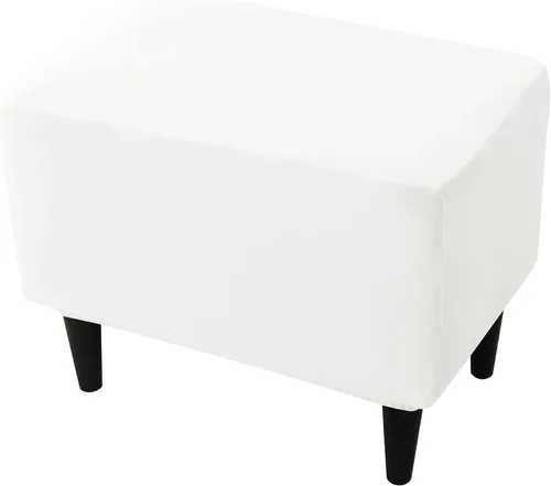 Vista 22 de CONRUSER Fundas elásticas para otomanas, fundas otomanas de terciopelo suave, fundas rectangulares pequeñas para taburete de almacenamiento, funda