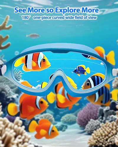 Vista 6 de seasprint Swim Goggles for Kids 6-12, Wide View Anti-Fog UV Protection No Leaking,Boys Girls Youth Swimming Goggles