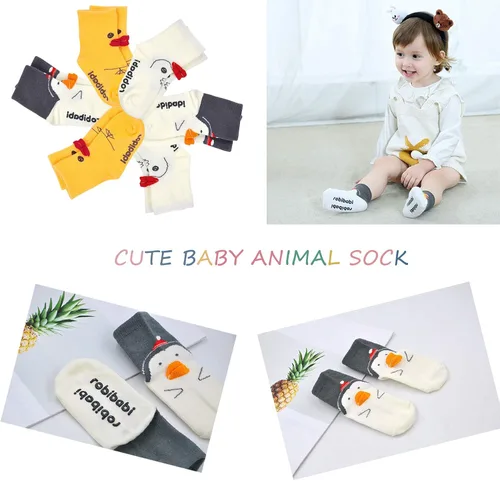 Vista 4 de Calcetines de bebé con agarre antideslizantes para niñas y niños pequeños, calcetines de algodón para tobillo