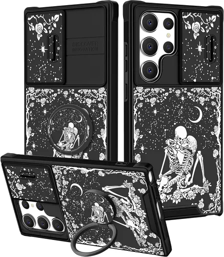Vista 112 de Funda 2 en 1 para Samsung Galaxy S23 Ultra Flamingo para mujeres y niñas, diseño femenino de flamencos con cubierta deslizante para cámara y soporte