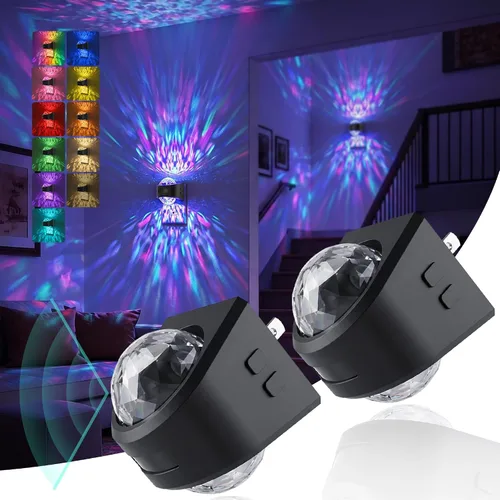 Vista 7 de JandCase - Luces nocturnas enchufables a la pared, proyector de estrellas 3CCT - Luz nocturna de galaxia automática enchufable con sensor de luz