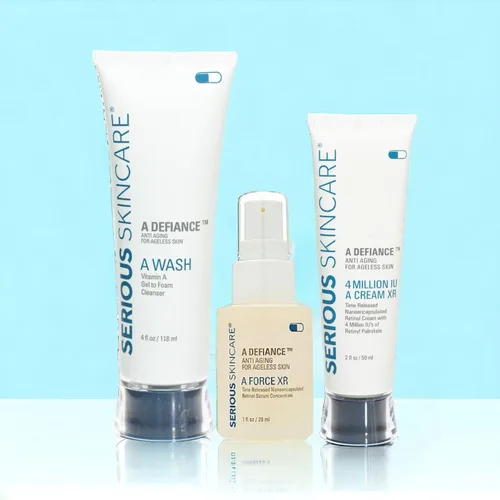 Vista 6 de Serious Skincare Un trío Defiance para cara y cuello – Anti-envejecimiento para líneas finas y arrugas – A Force XR Retinol Serum 1 oz – 4 millones