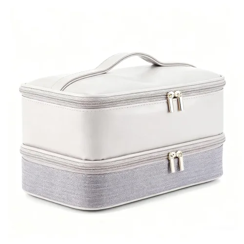 Vista 2 de Carrying Case, Fit for Shark Hair Dryer Double Layer Water Proof Hair Tools Travel Bag Storage Case for Curling Iron Attachments