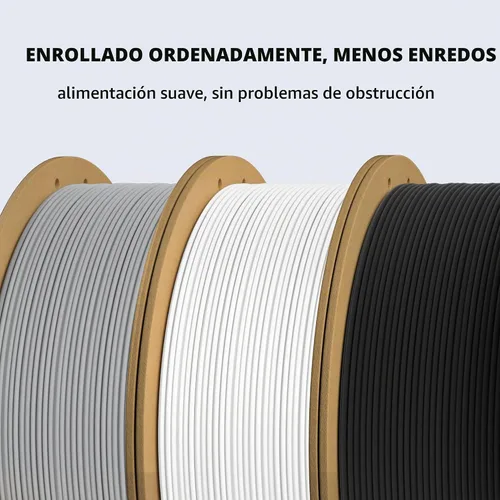 Vista 4 de ELEGOO Paquete de filamento PLA Plus negro 10KG, filamento para impresora 3D PLA+ resistente de 1.75mm precisión dimensional +/- 0.02mm, paquete