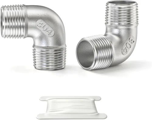Vista 23 de TAISHER 2 piezas de acero inoxidable 304 accesorios de codo de 90 grados, tubo hembra NPT de 1 pulgada a 1 pulgada NPT hembra 304 accesorio